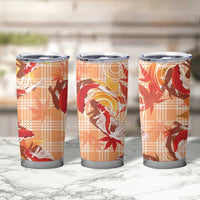 Orange Palaka Hawaii Aloha Tumbler Cup Koi Pond Mix Japanese Maple - Polynesian Pride