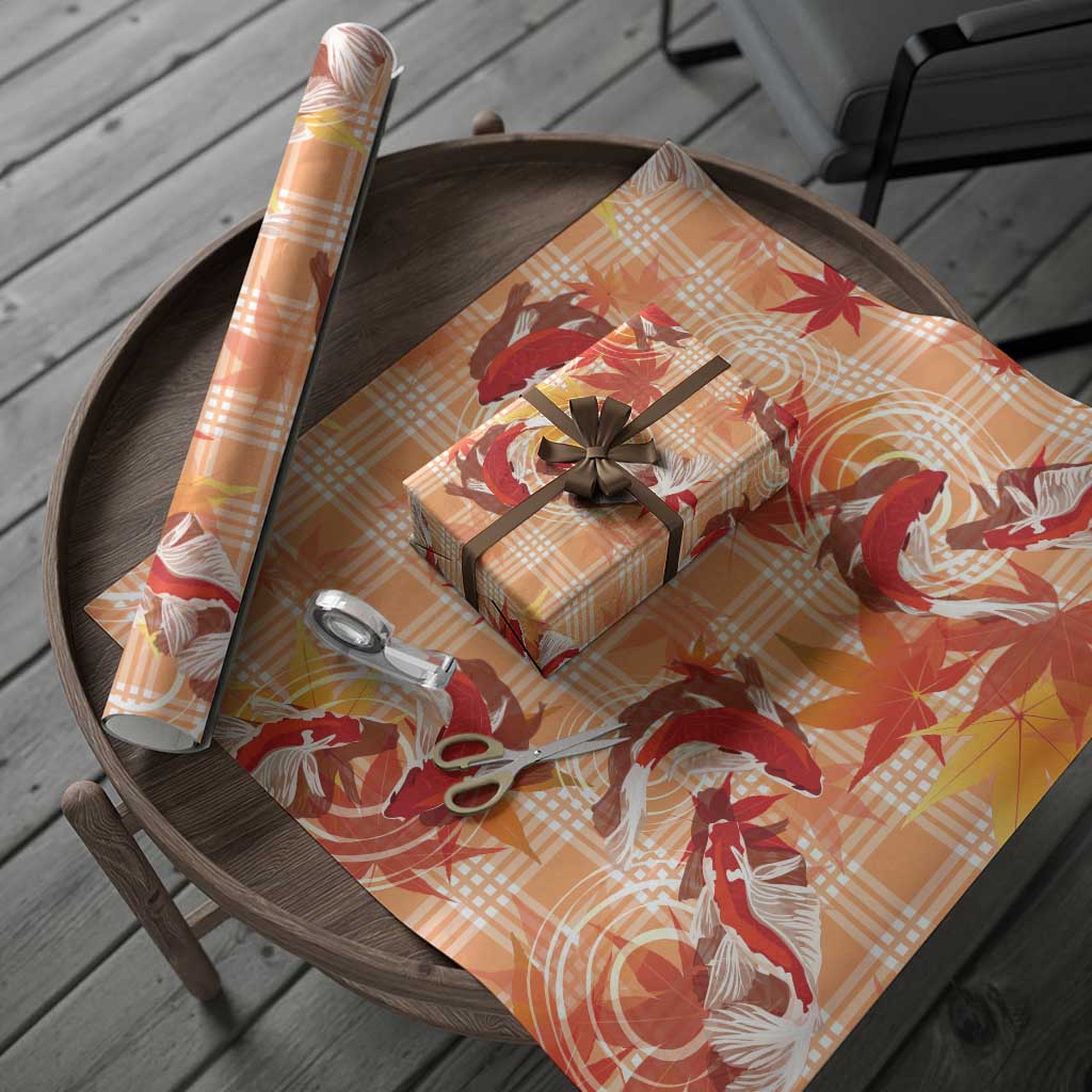 Orange Palaka Hawaii Aloha Wrapping Paper Koi Pond Mix Japanese Maple