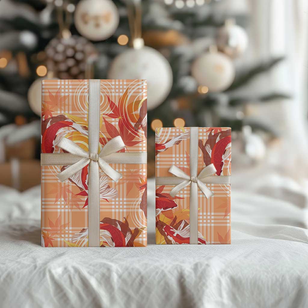 Orange Palaka Hawaii Aloha Wrapping Paper Koi Pond Mix Japanese Maple