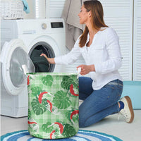 Lime Palaka Hawaii Aloha Laundry Basket Koi Pond Mix Monstera - Polynesian Pride