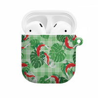 Lime Palaka Hawaii Aloha AirPods Case Koi Pond Mix Monstera - Polynesian Pride