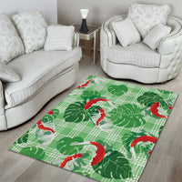 Lime Palaka Hawaii Aloha Area Rug Koi Pond Mix Monstera - Polynesian Pride