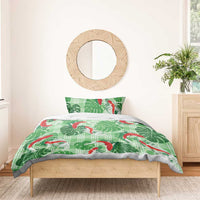 Lime Palaka Hawaii Aloha Bedding Set Koi Pond Mix Monstera - Polynesian Pride