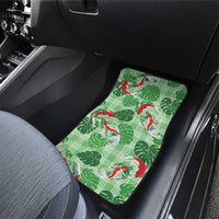 Lime Palaka Hawaii Aloha Car Mats Koi Pond Mix Monstera - Polynesian Pride