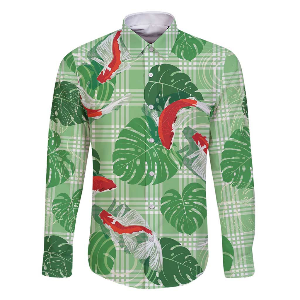 Lime Palaka Hawaii Aloha Family Matching Mermaid Dress and Hawaiian Shirt Koi Pond Mix Monstera - Polynesian Pride