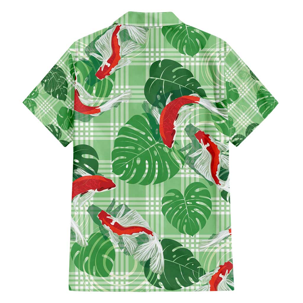 Lime Palaka Hawaii Aloha Family Matching Tank Maxi Dress and Hawaiian Shirt Koi Pond Mix Monstera - Polynesian Pride