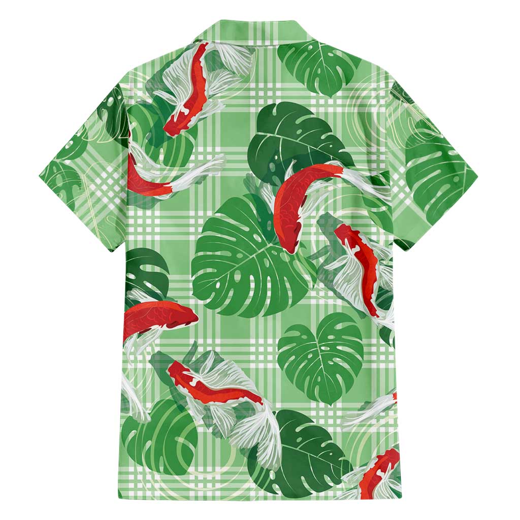 Lime Palaka Hawaii Aloha Hawaiian Shirt Koi Pond Mix Monstera - Polynesian Pride