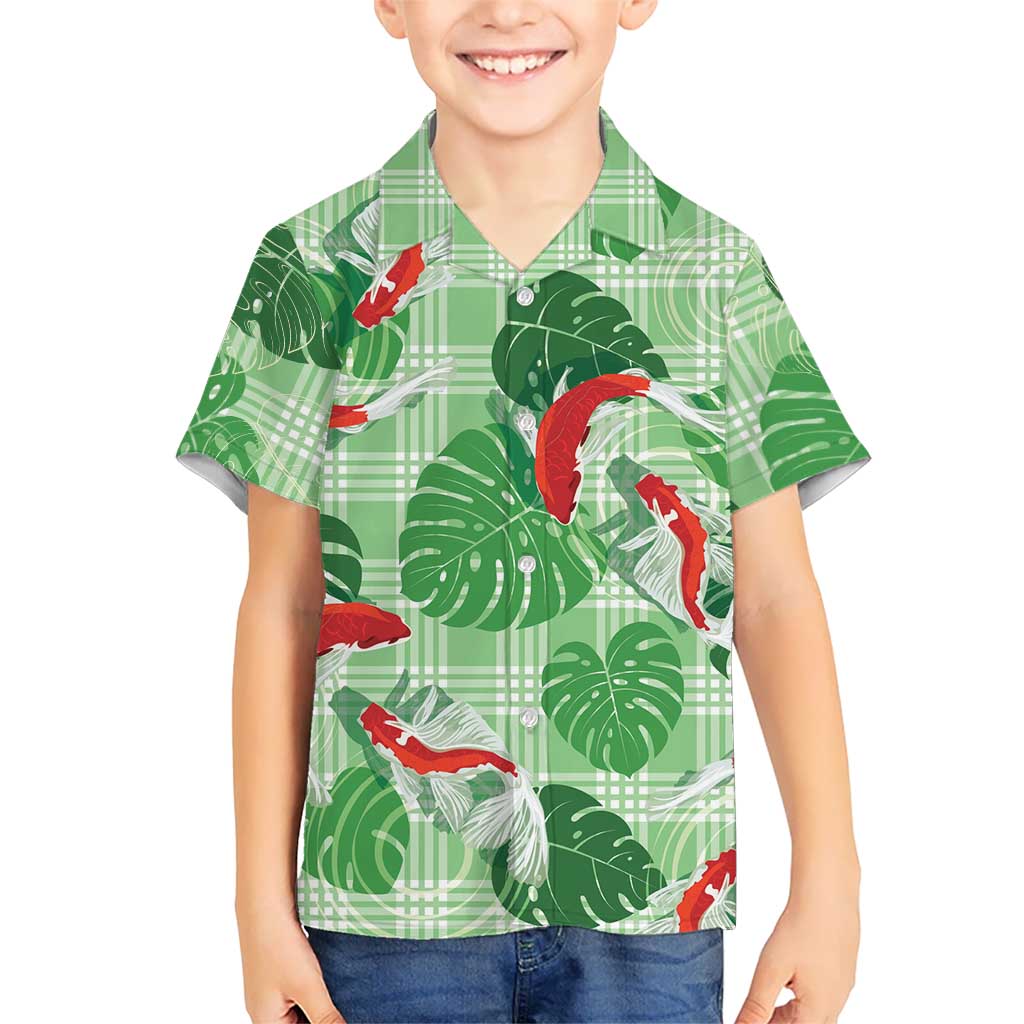 Lime Palaka Hawaii Aloha Hawaiian Shirt Koi Pond Mix Monstera - Polynesian Pride