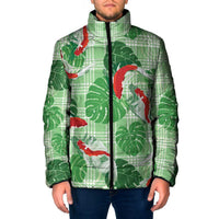 Lime Palaka Hawaii Aloha Padded Jacket Koi Pond Mix Monstera - Polynesian Pride