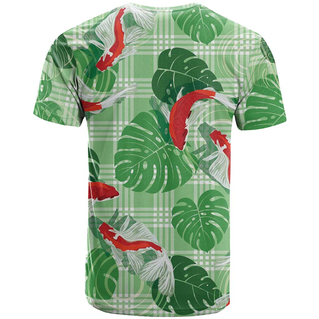 Lime Palaka Hawaii Aloha T Shirt Koi Pond Mix Monstera - Polynesian Pride