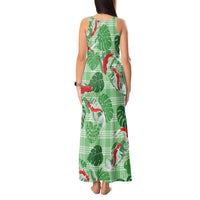 Lime Palaka Hawaii Aloha Tank Maxi Dress Koi Pond Mix Monstera - Polynesian Pride
