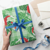Lime Palaka Hawaii Aloha Wrapping Paper Koi Pond Mix Monstera
