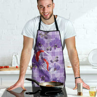 Lavender Palaka Hawaii Aloha Apron Koi Pond Mix Orchids - Polynesian Pride