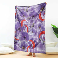 Lavender Palaka Hawaii Aloha Blanket Koi Pond Mix Orchids - Polynesian Pride