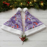 Lavender Palaka Hawaii Aloha Christmas Santa Hat Koi Pond Mix Orchids - Polynesian Pride