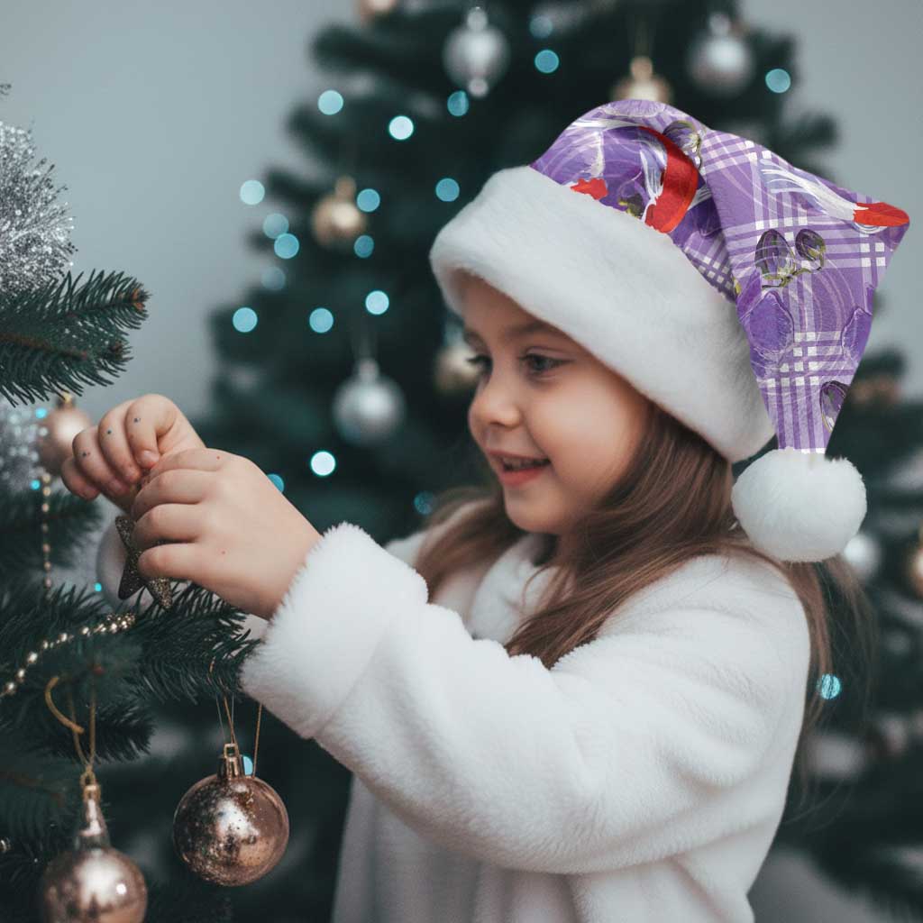 Lavender Palaka Hawaii Aloha Christmas Santa Hat Koi Pond Mix Orchids - Polynesian Pride