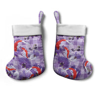 Lavender Palaka Hawaii Aloha Christmas Stocking Koi Pond Mix Orchids - Polynesian Pride
