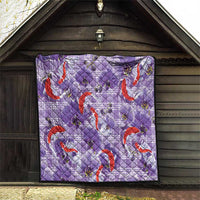 Lavender Palaka Hawaii Aloha Quilt Koi Pond Mix Orchids - Polynesian Pride