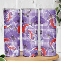 Lavender Palaka Hawaii Aloha Skinny Tumbler Koi Pond Mix Orchids - Polynesian Pride