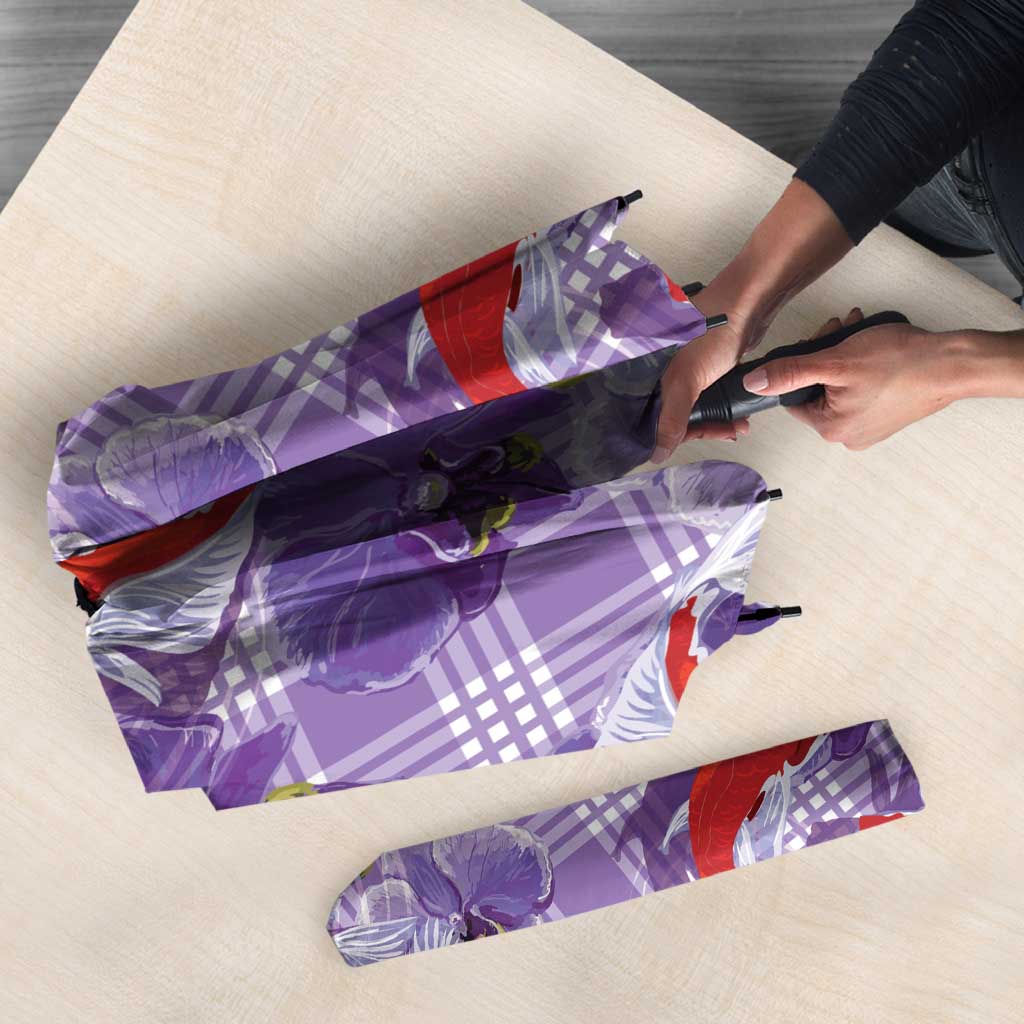 Lavender Palaka Hawaii Aloha Umbrella Koi Pond Mix Orchids - Polynesian Pride