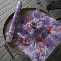 Lavender Palaka Hawaii Aloha Wrapping Paper Koi Pond Mix Orchids