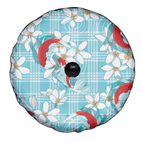 Turquoise Palaka Hawaii Aloha Spare Tire Cover Koi Pond Mix Plumeria - Polynesian Pride
