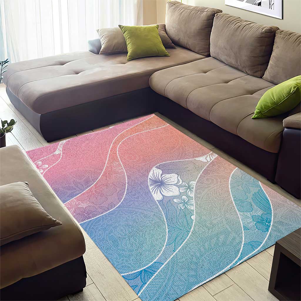Aloha Hawaii Floral Tapa Area Rug Patchwork Pastel Candy LT7 - Polynesian Pride