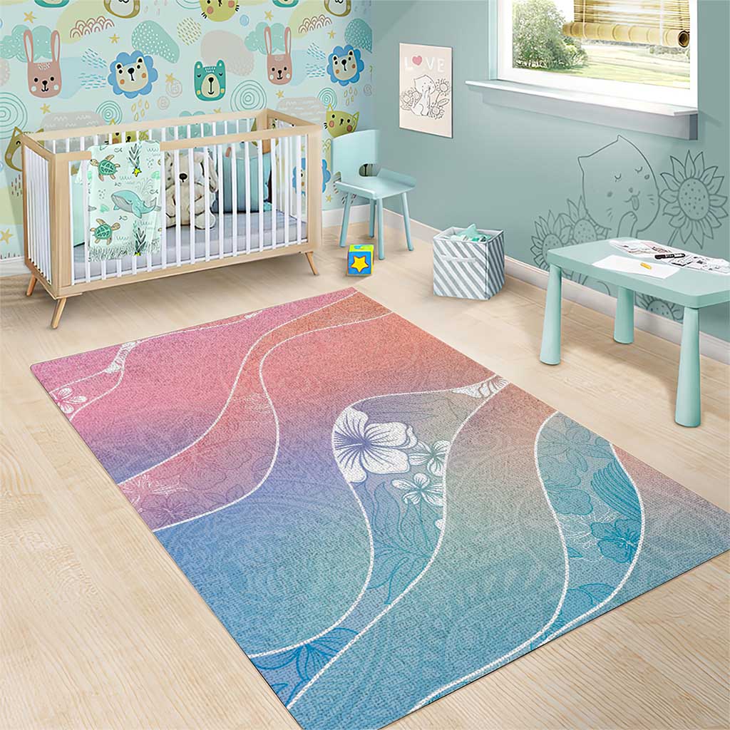 Aloha Hawaii Floral Tapa Area Rug Patchwork Pastel Candy LT7 - Polynesian Pride