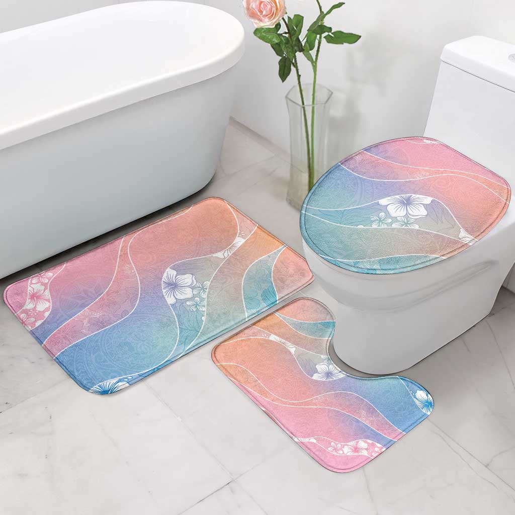 Aloha Hawaii Floral Tapa Bathroom Set Patchwork Pastel Candy LT7 - Polynesian Pride