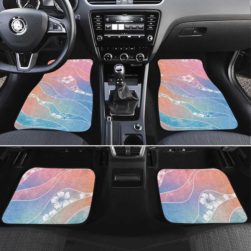 Aloha Hawaii Floral Tapa Car Mats Patchwork Pastel Candy LT7 Set 4pcs Pastel - Polynesian Pride