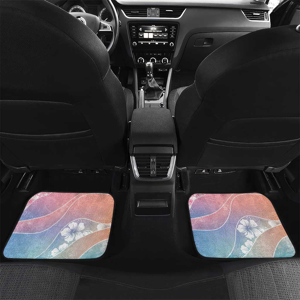 Aloha Hawaii Floral Tapa Car Mats Patchwork Pastel Candy LT7 Set 2pcs - Back Pastel - Polynesian Pride