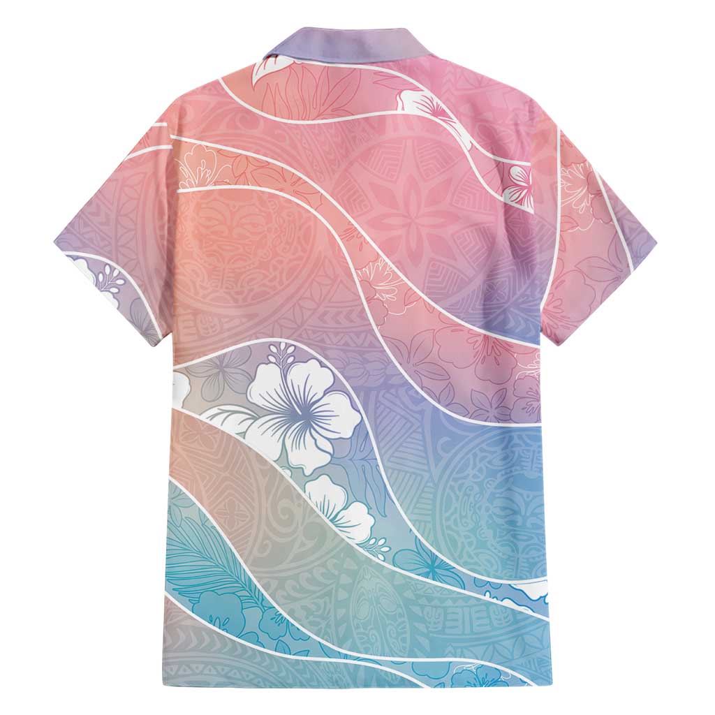 Aloha Hawaii Floral Tapa Family Matching Off Shoulder Maxi Dress and Hawaiian Shirt Patchwork Pastel Candy - Polynesian Pride