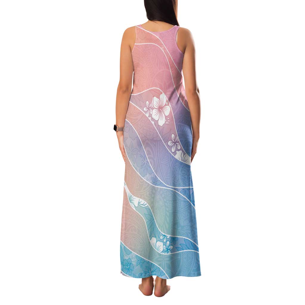 Aloha Hawaii Floral Tapa Family Matching Tank Maxi Dress and Hawaiian Shirt Patchwork Pastel Candy - Polynesian Pride