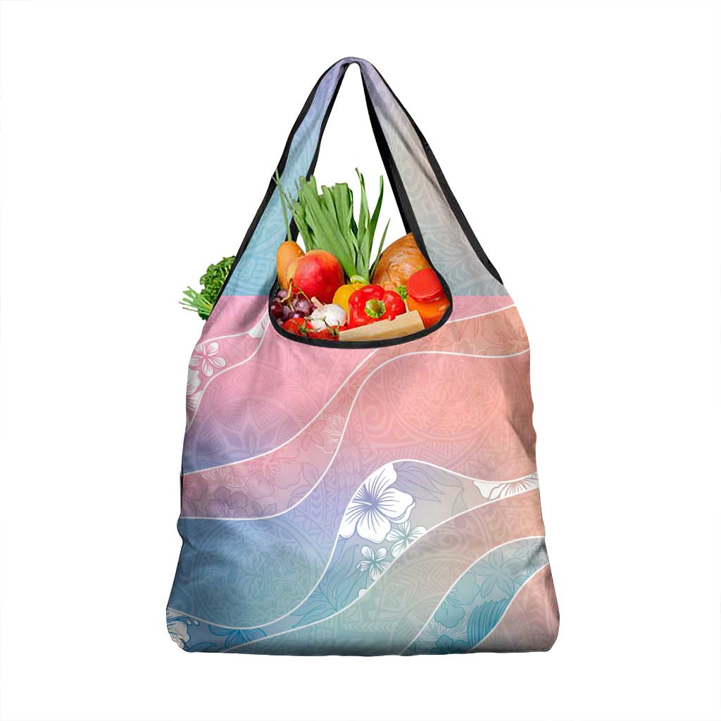 Aloha Hawaii Floral Tapa Grocery Bag Patchwork Pastel Candy LT7 1-pack One Size Pastel - Polynesian Pride