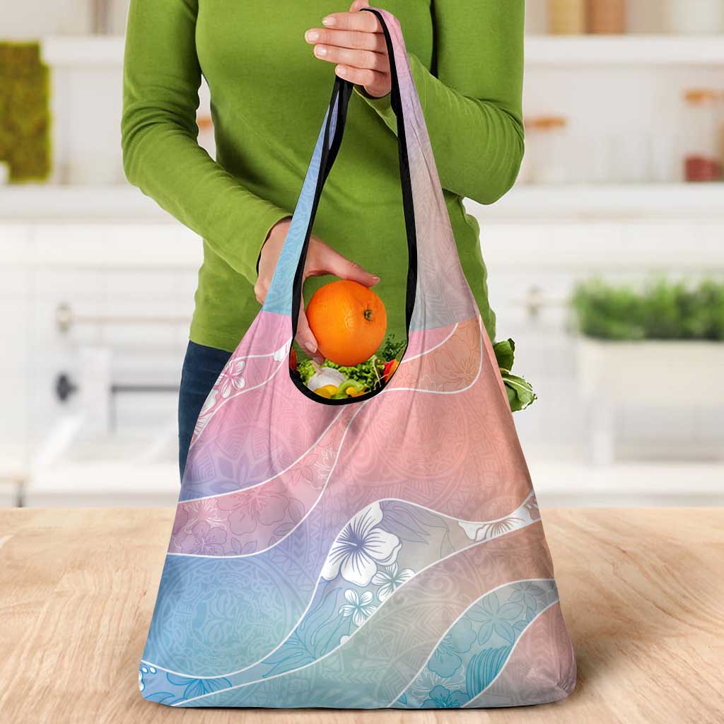 Aloha Hawaii Floral Tapa Grocery Bag Patchwork Pastel Candy LT7 - Polynesian Pride