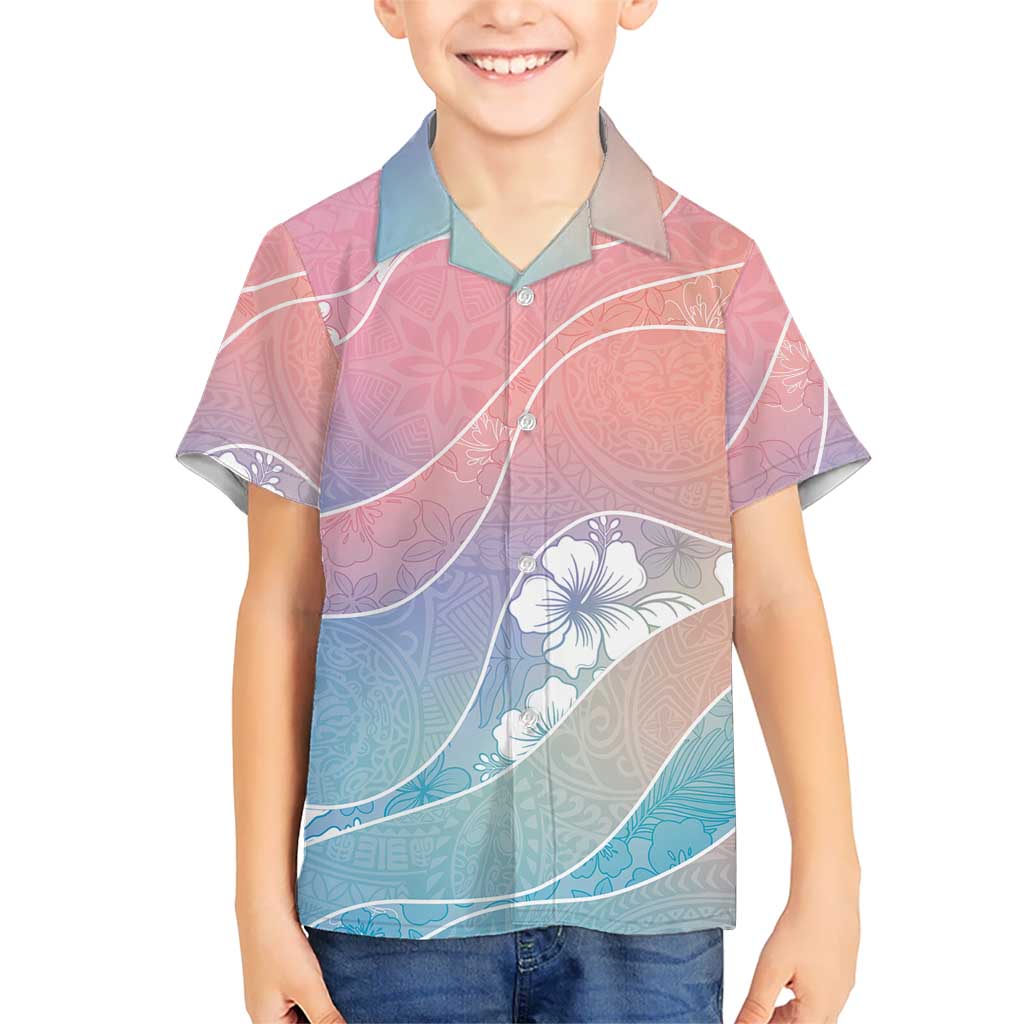 Aloha Hawaii Floral Tapa Kid Hawaiian Shirt Patchwork Pastel Candy - Polynesian Pride