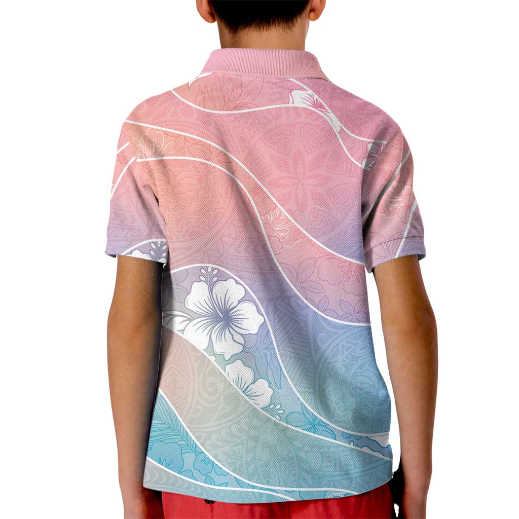 Aloha Hawaii Floral Tapa Kid Polo Shirt Patchwork Pastel Candy LT7 - Polynesian Pride