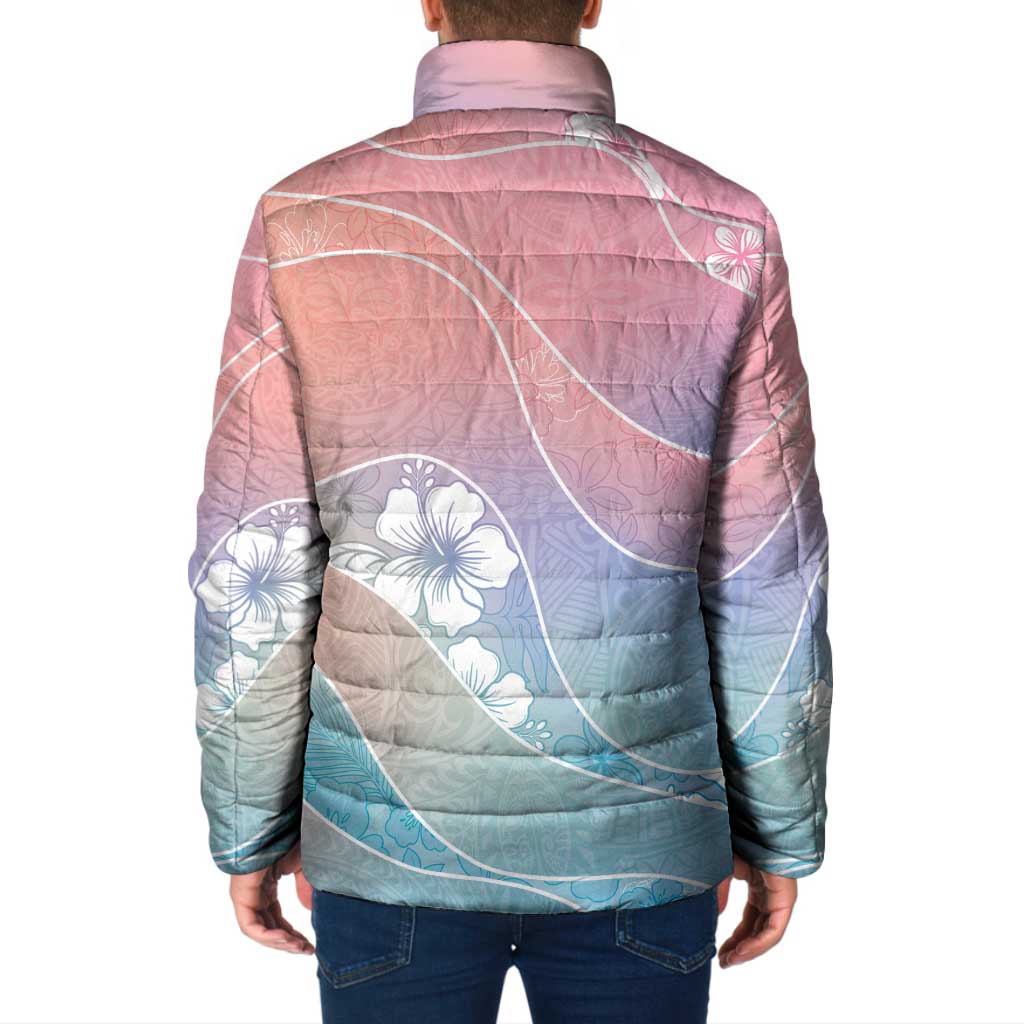 Aloha Hawaii Floral Tapa Padded Jacket Patchwork Pastel Candy LT7 - Polynesian Pride