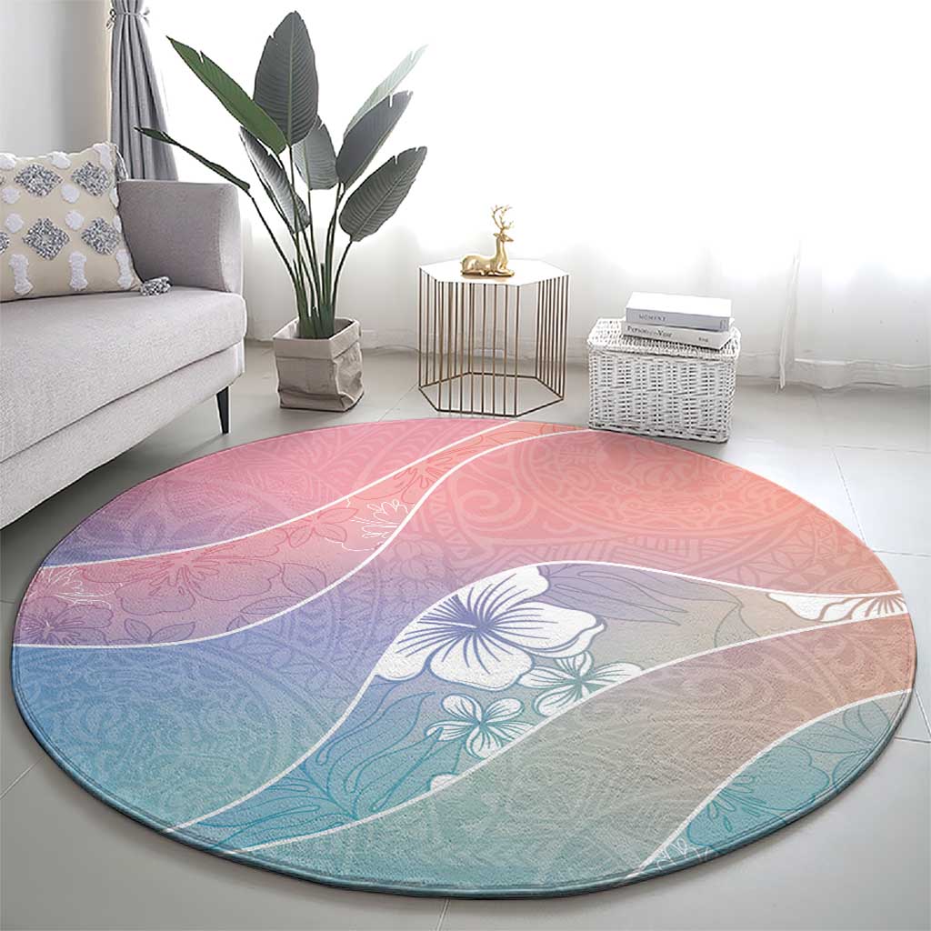 Aloha Hawaii Floral Tapa Round Carpet Patchwork Pastel Candy LT7 - Polynesian Pride