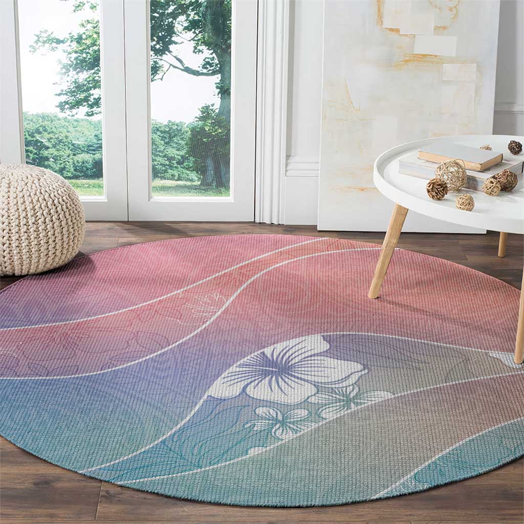 Aloha Hawaii Floral Tapa Round Carpet Patchwork Pastel Candy LT7 - Polynesian Pride