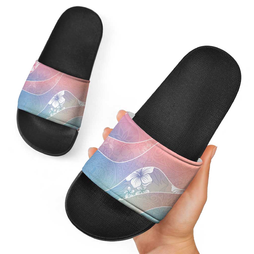 Aloha Hawaii Floral Tapa Slide Sandals Patchwork Pastel Candy LT7 - Polynesian Pride