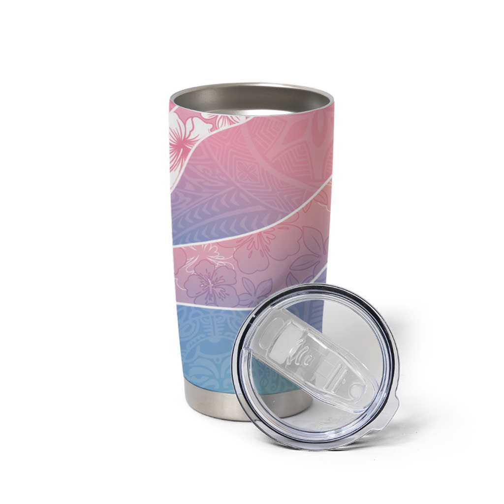 Aloha Hawaii Floral Tapa Tumbler Cup Patchwork Pastel Candy LT7 - Polynesian Pride