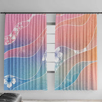 Aloha Hawaii Floral Tapa Window Curtain Patchwork Pastel Candy LT7 With Hooks Pastel - Polynesian Pride