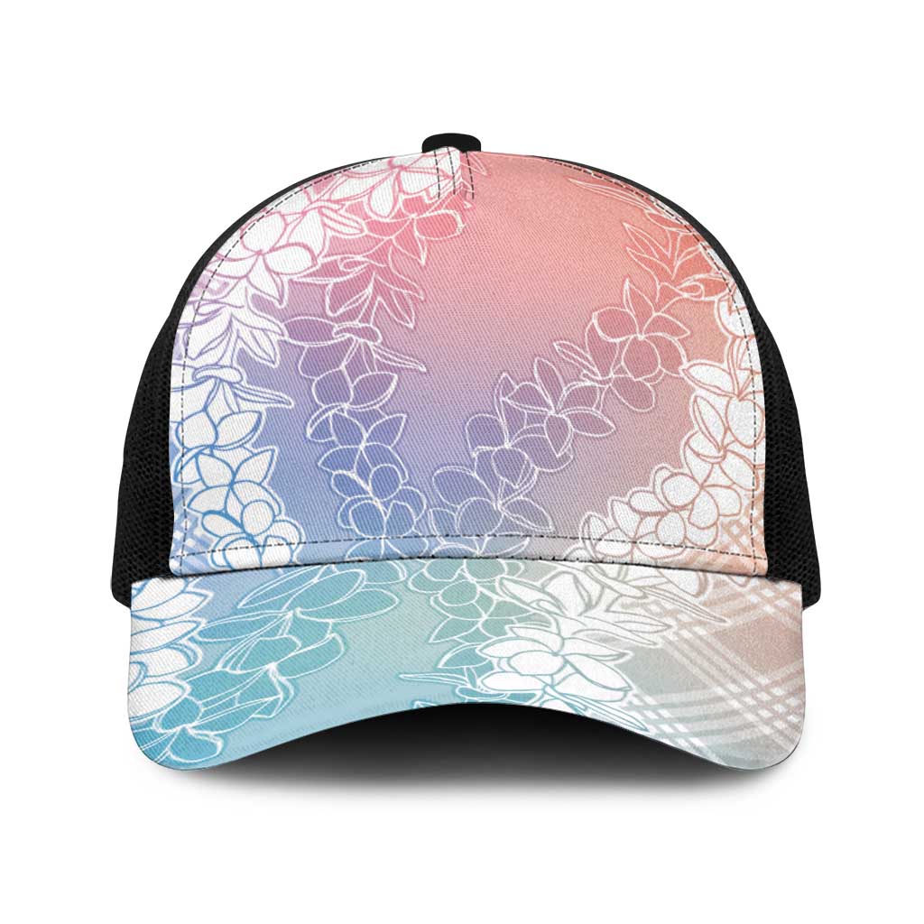 Hawaii Aloha Plumeria Lei Pastel Candy Palaka Baseball Net Cap - Polynesian Pride