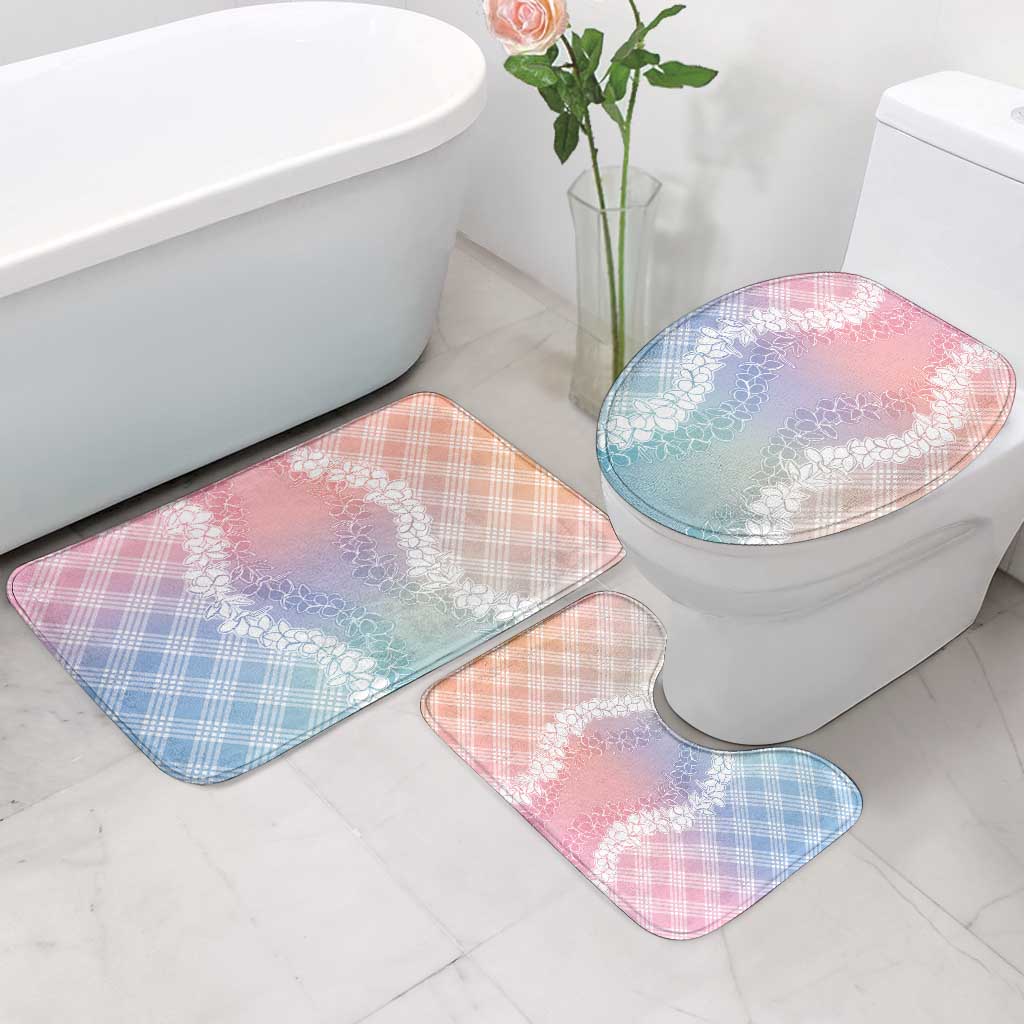 Hawaii Aloha Plumeria Lei Pastel Candy Palaka Bathroom Set - Polynesian Pride