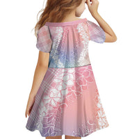 Hawaii Aloha Plumeria Lei Pastel Candy Palaka Family Matching Off The Shoulder Long Sleeve Dress and Hawaiian Shirt LT7 - Polynesian Pride