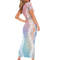 Hawaii Aloha Plumeria Lei Pastel Candy Palaka Family Matching Short Sleeve Bodycon Dress and Hawaiian Shirt LT7 - Polynesian Pride