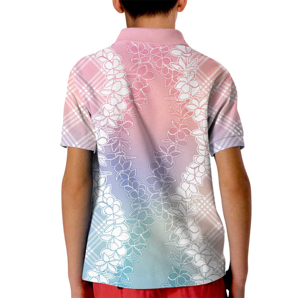 Hawaii Aloha Plumeria Lei Pastel Candy Palaka Kid Polo Shirt LT7 - Polynesian Pride