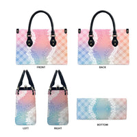 Hawaii Aloha Plumeria Lei Pastel Candy Palaka Leather Bag - Polynesian Pride