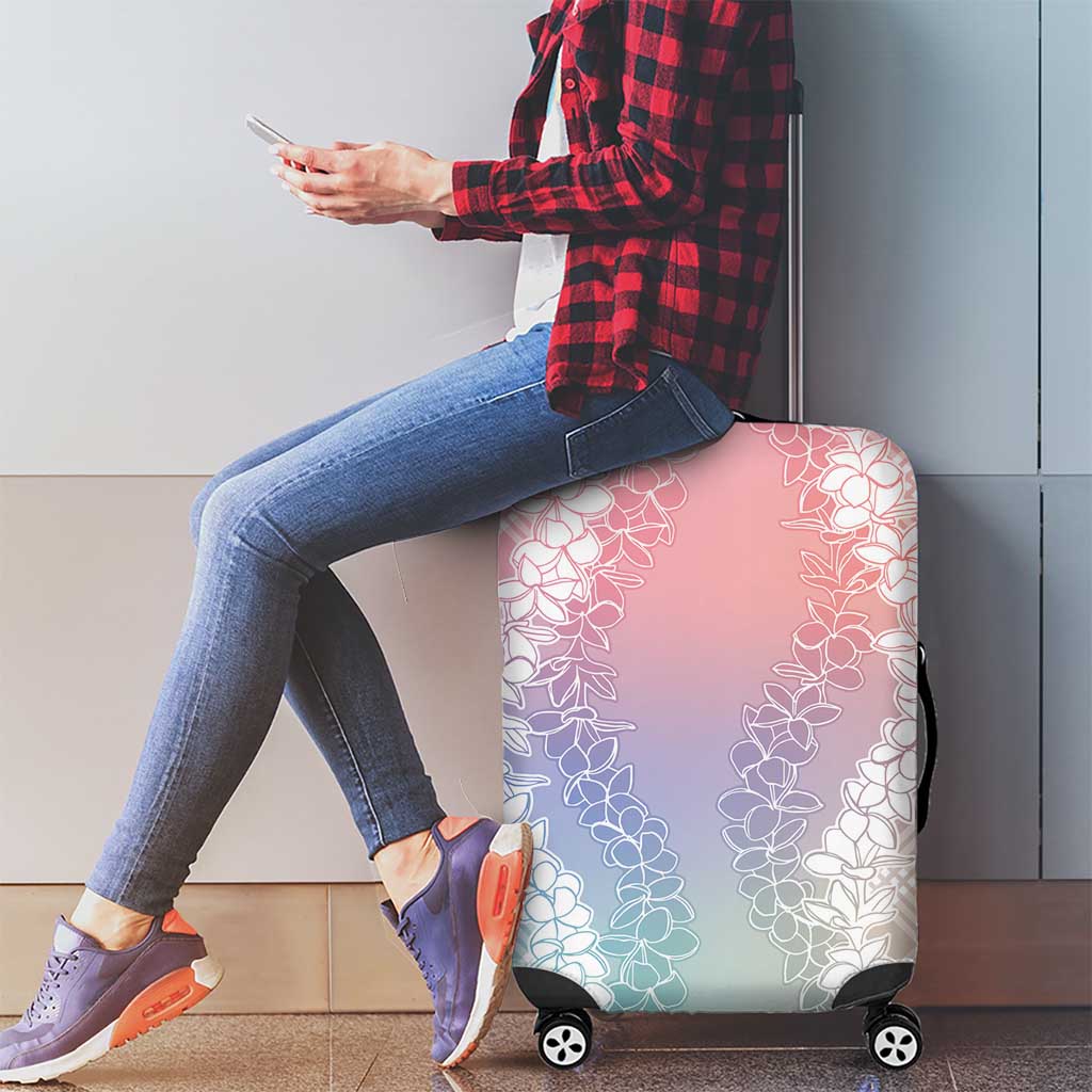 Hawaii Aloha Plumeria Lei Pastel Candy Palaka Luggage Cover - Polynesian Pride